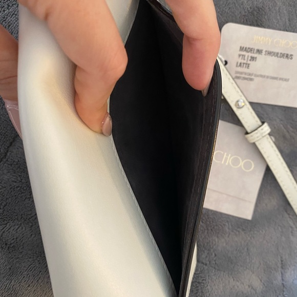 Jimmy Choo Latte Leather Crossbody/Shoulder Bag with Rare Crystal Snake Buckle - Picture 7 of 12